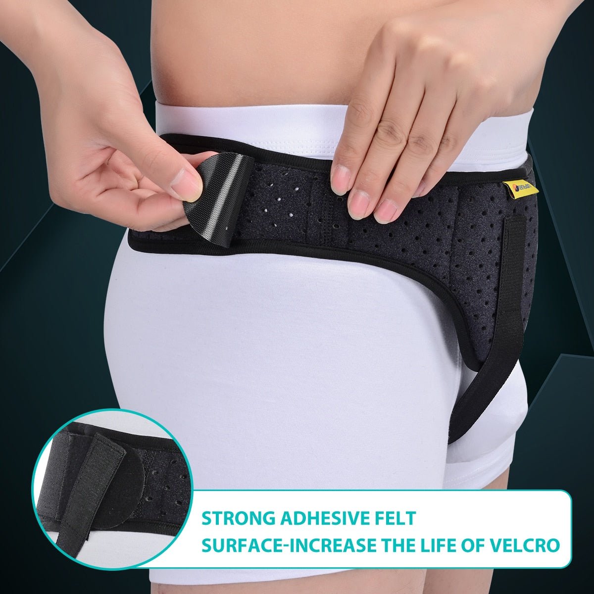 Hernia Support Belt with Adjustable Compression and Removable Pad