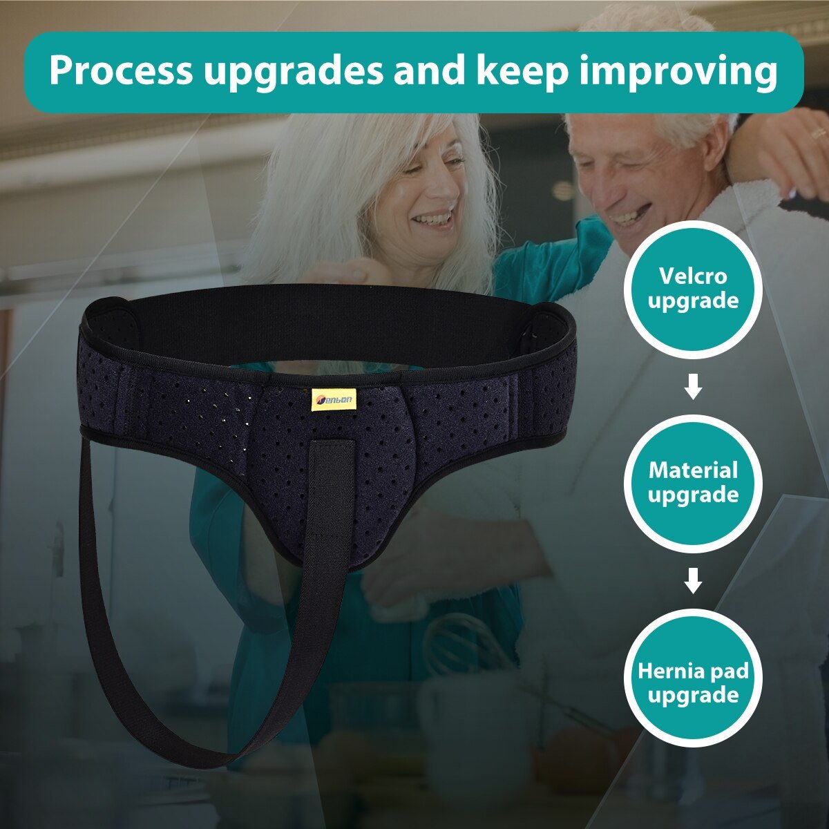 Hernia Support Belt with Adjustable Compression and Removable Pad
