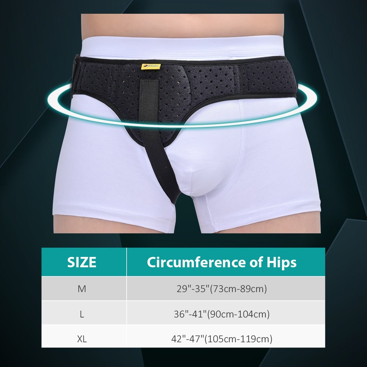 Hernia Support Belt with Adjustable Compression and Removable Pad