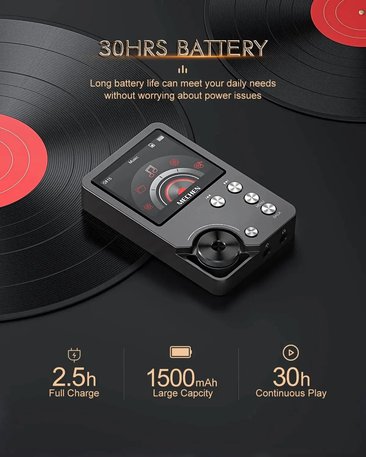 HiFi MP3 Player with 64GB Memory Card Portable Lossless Music Player