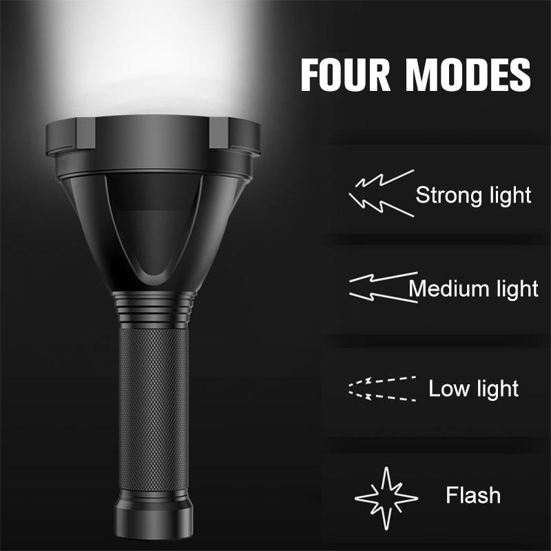 High Power Rechargeable LED Flashlight with Waterproof Design