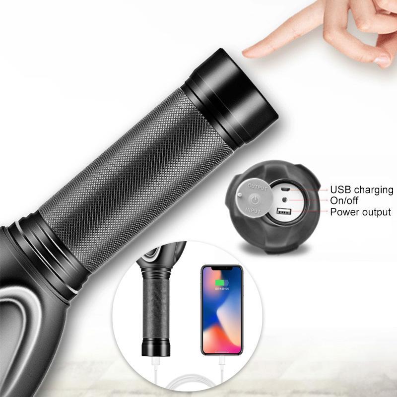 High Power Rechargeable LED Flashlight with Waterproof Design