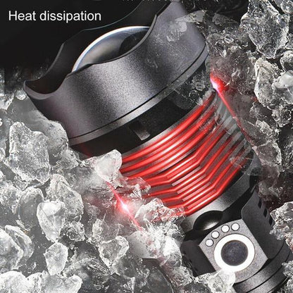 High Power Rechargeable LED Flashlight with Waterproof Design