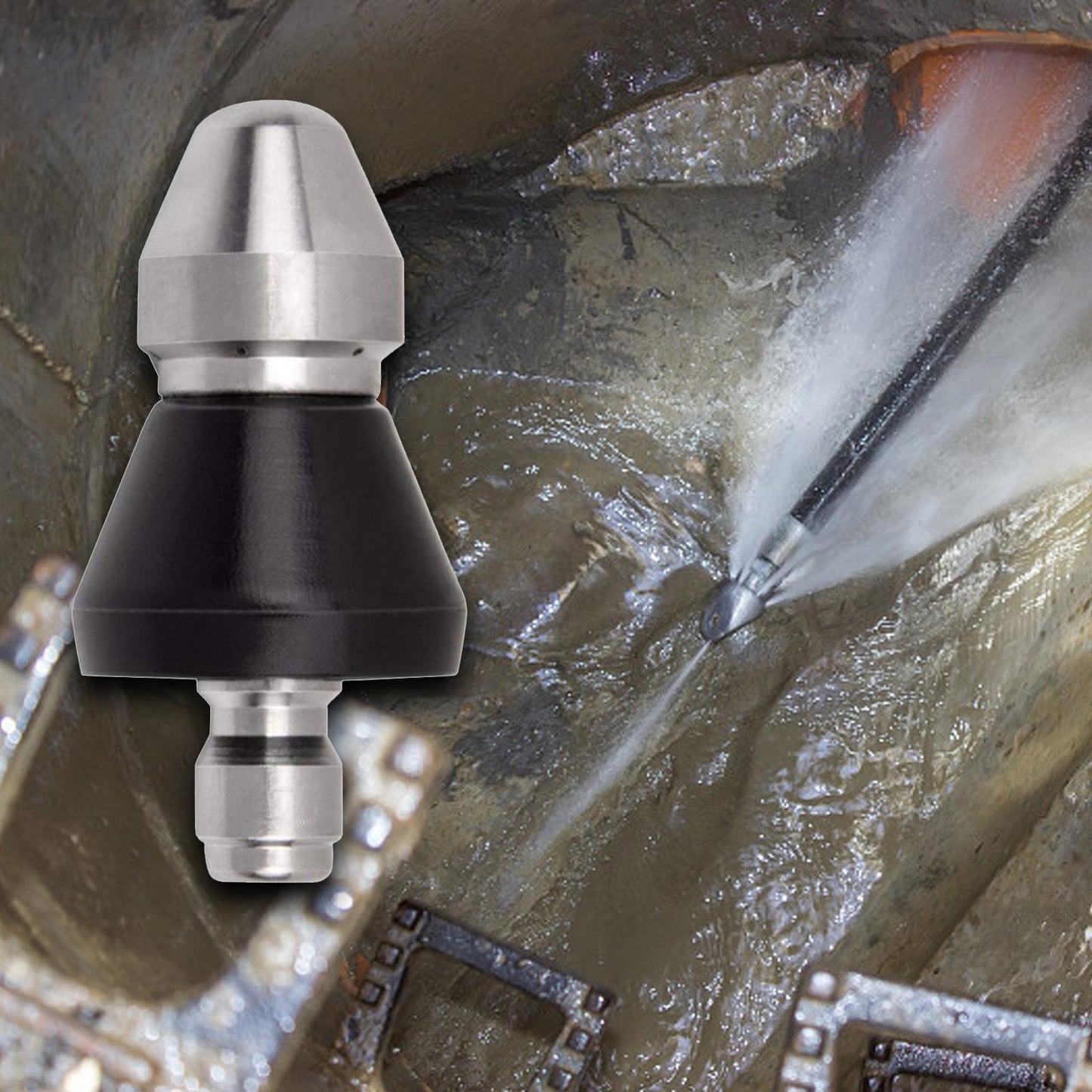 High Pressure Drain Jetting Nozzle Stainless Steel Pipe Cleaning Tool