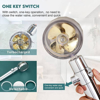 High Pressure Water-Saving Shower Head with 360° Rotation