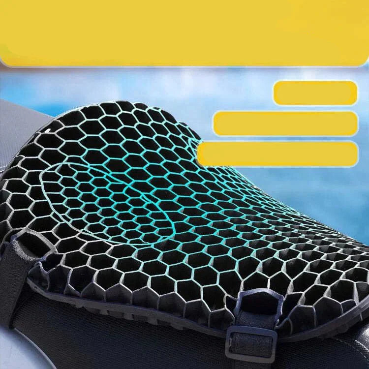 HoneyRide Motorcycle Seat Cushion with 3D Honeycomb Shock Relief Support