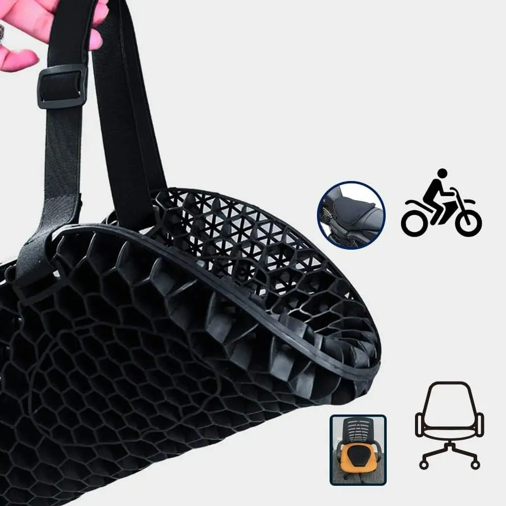 HoneyRide Motorcycle Seat Cushion with 3D Honeycomb Shock Relief Support