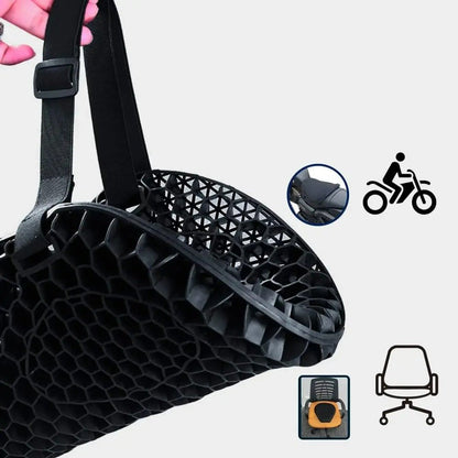 HoneyRide Motorcycle Seat Cushion with 3D Honeycomb Shock Relief Support