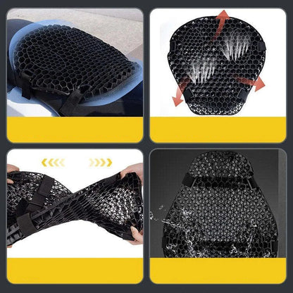 HoneyRide Motorcycle Seat Cushion with 3D Honeycomb Shock Relief Support