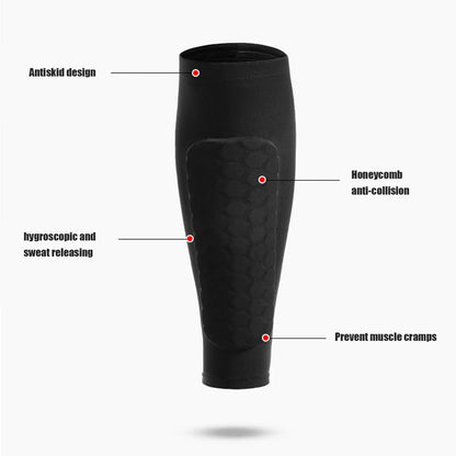 Honeycomb Compression Shin Guard Sleeves for Soccer