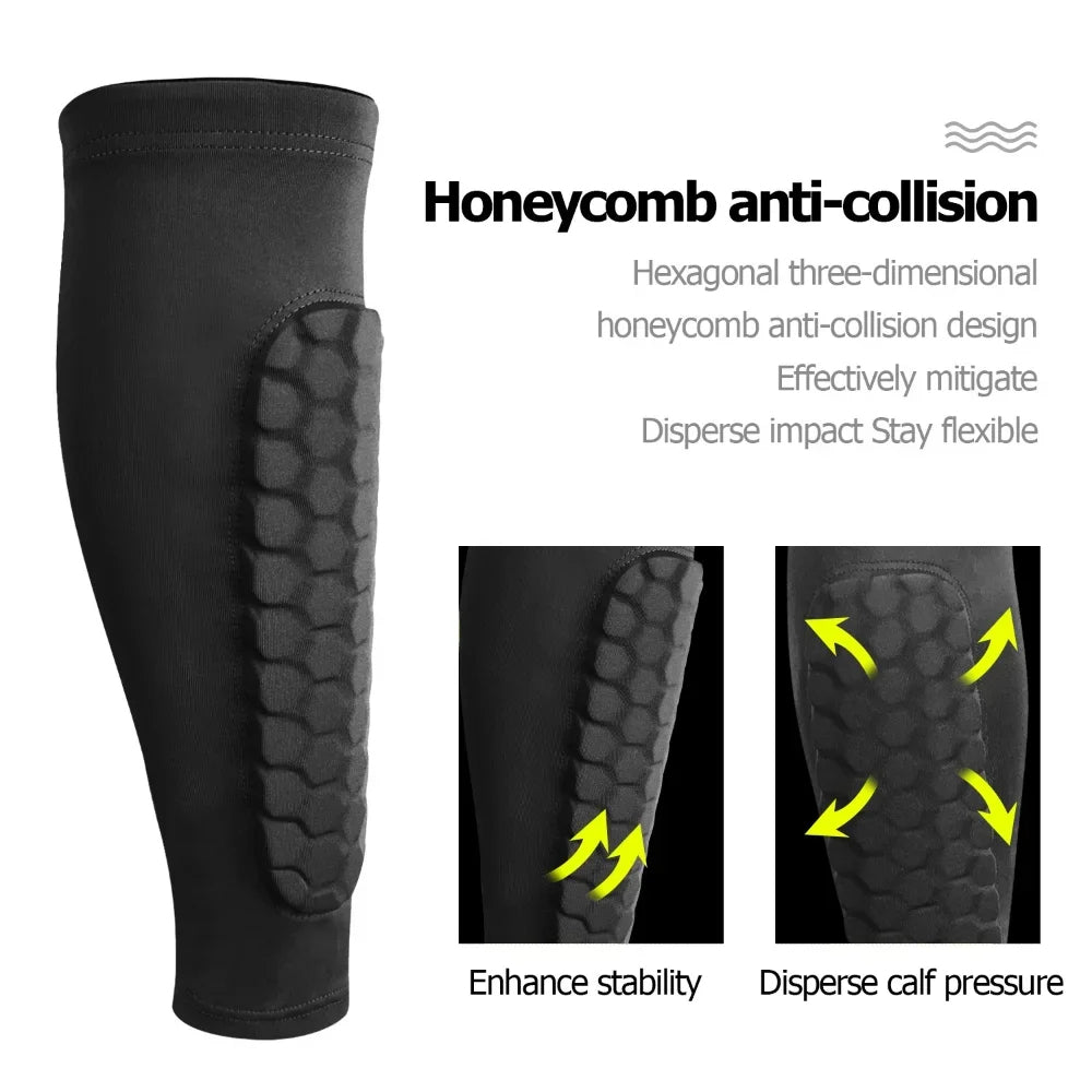Honeycomb Compression Shin Guard Sleeves for Soccer