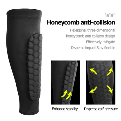 Honeycomb Compression Shin Guard Sleeves for Soccer