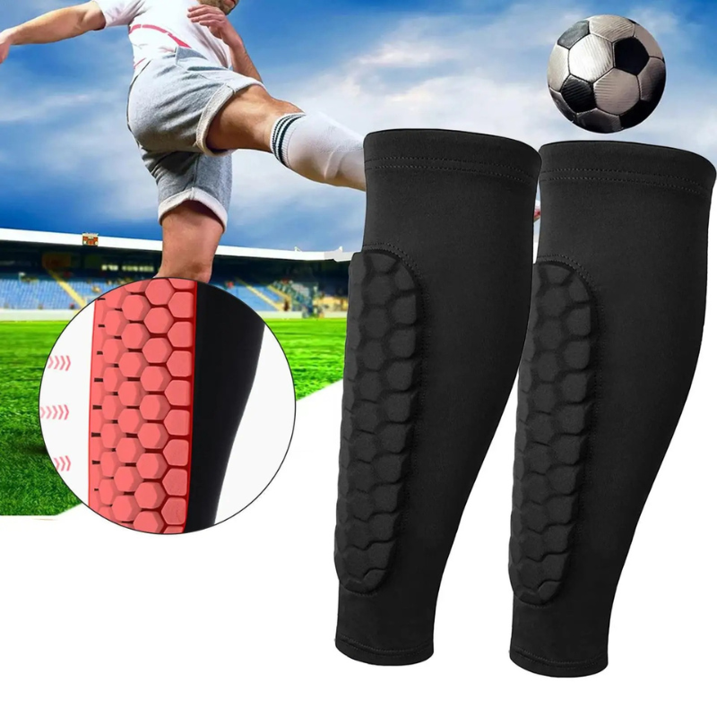 Honeycomb Compression Shin Guard Sleeves for Soccer