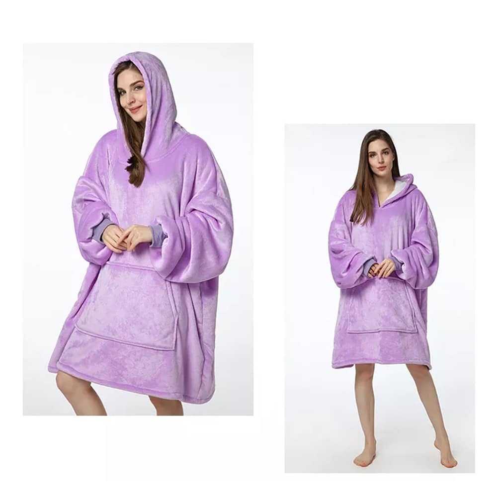 Hygge Blanket with Sleeves, Hood & Pocket – Soft Fleece Cozy Blanket