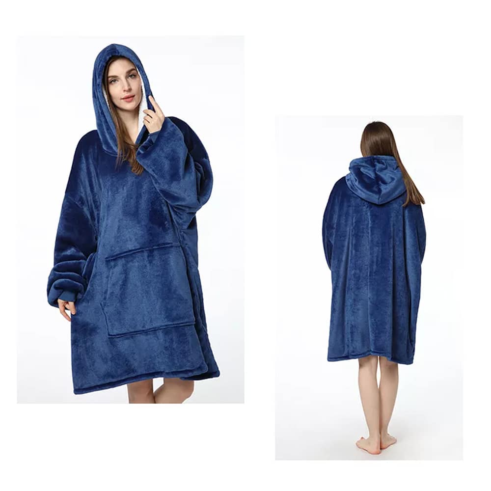 Hygge Blanket with Sleeves, Hood & Pocket – Soft Fleece Cozy Blanket