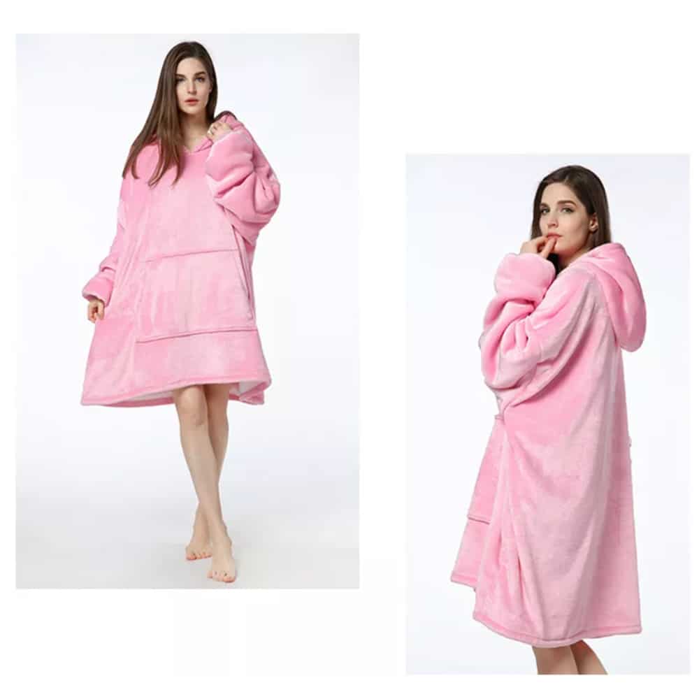 Hygge Blanket with Sleeves, Hood & Pocket – Soft Fleece Cozy Blanket