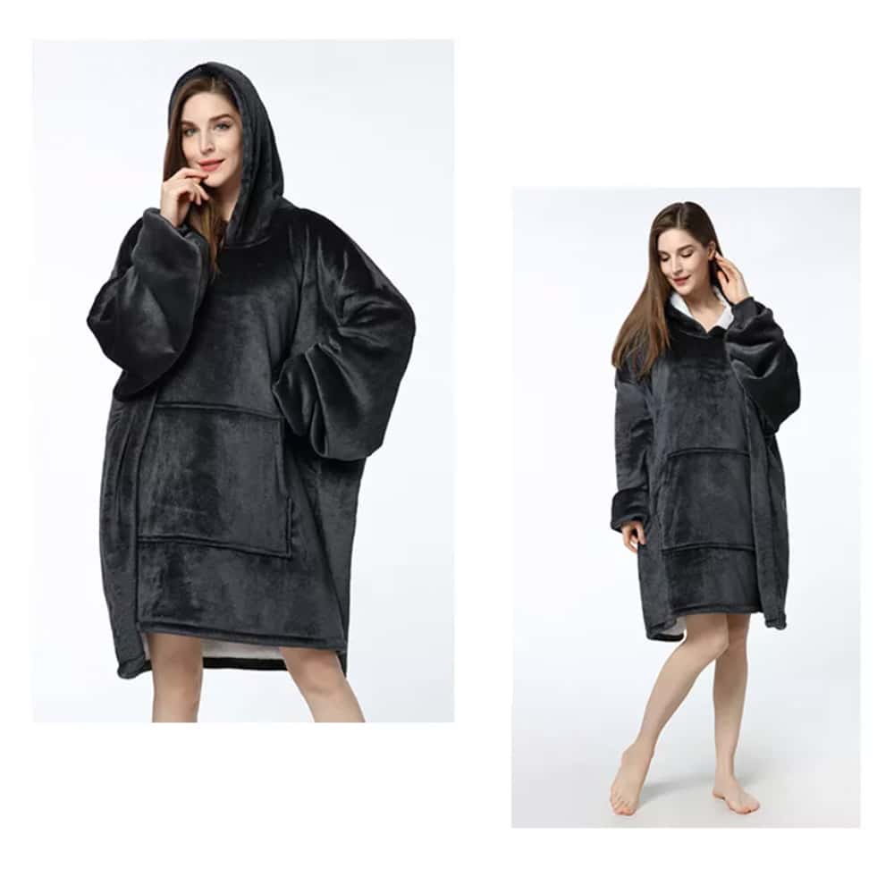 Hygge Blanket with Sleeves, Hood & Pocket – Soft Fleece Cozy Blanket
