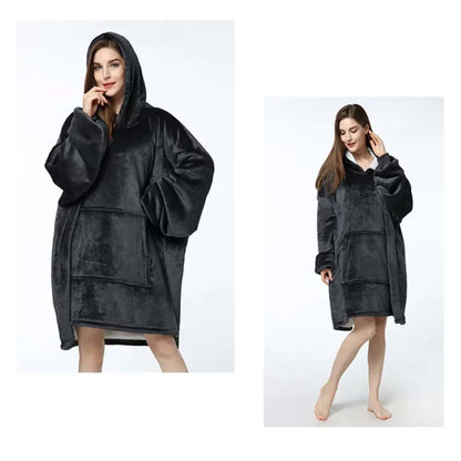 Hygge Blanket with Sleeves, Hood & Pocket – Soft Fleece Cozy Blanket