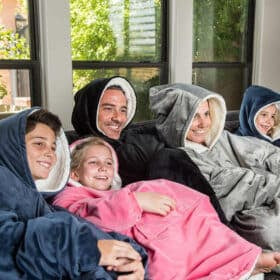 Hygge Blanket with Sleeves, Hood & Pocket – Soft Fleece Cozy Blanket