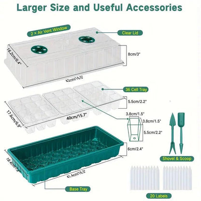 Indoor Seed Starter Kit with LED Grow Light and Humidity Dome for Easy Home Gardening