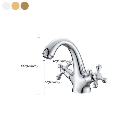 Industrial Wide-Spread Bathroom Faucet with Dual Cross Handles Brass Construction