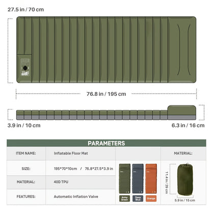 Inflatable Camping Mattress with Built In Foot Pump for Comfortable Outdoor Sleep