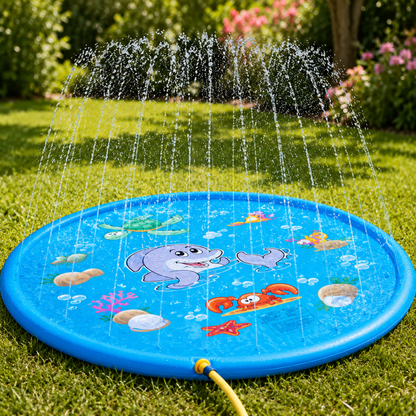 Inflatable PVC Water Splash Mat with Built-In Spray