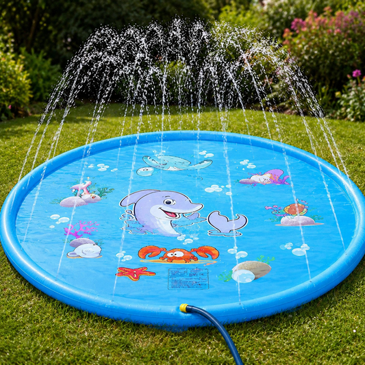 Inflatable Water Play Mat with Built-In Spray Function