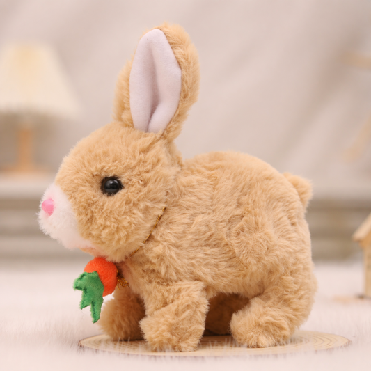 Giocattolo interattivo a forma di coniglio, coniglio di peluche, animale giocattolo con movimento e suoni