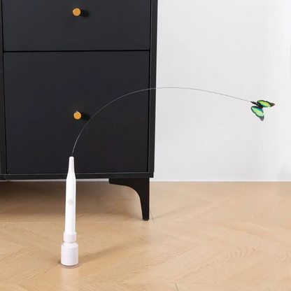 Interactive Dancing Butterfly Cat Toy with Moving Feather and Suction Cup