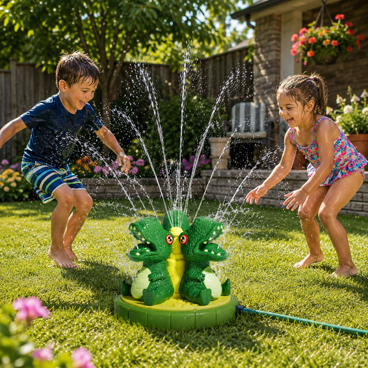 Interactive Dinosaur Water Sprinkler for Outdoor Summer Play