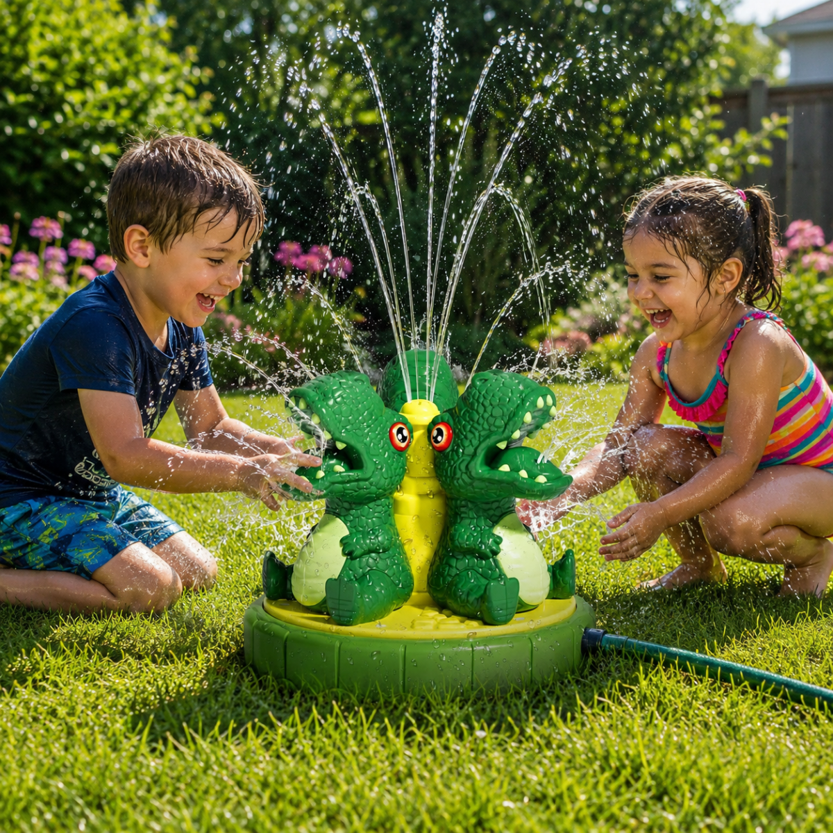 Interactive Dinosaur Water Sprinkler for Outdoor Summer Play