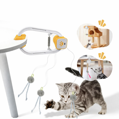 Interactief elektronisch kattenspeelgoed, USB-oplaadbare teaser met muizen voor binnenshuis, zelfstandig spelen