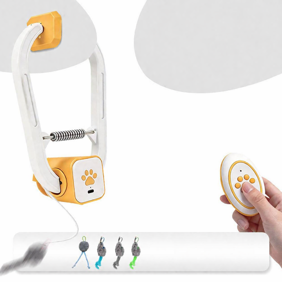 Interactief elektronisch kattenspeelgoed, USB-oplaadbare teaser met muizen voor binnenshuis, zelfstandig spelen