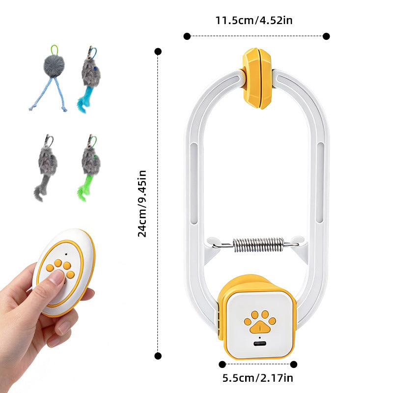 Interactief elektronisch kattenspeelgoed, USB-oplaadbare teaser met muizen voor binnenshuis, zelfstandig spelen
