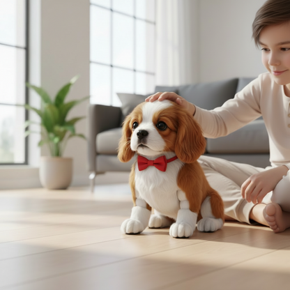 Interaktives bewegliches Plüschwelpen-Spielzeug weicher realistischer Hundebegleiter