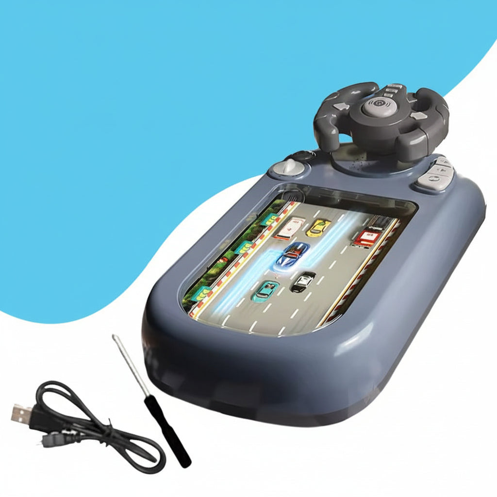 Interactive Racing Game Steering Wheel Toy with 200 Challenges