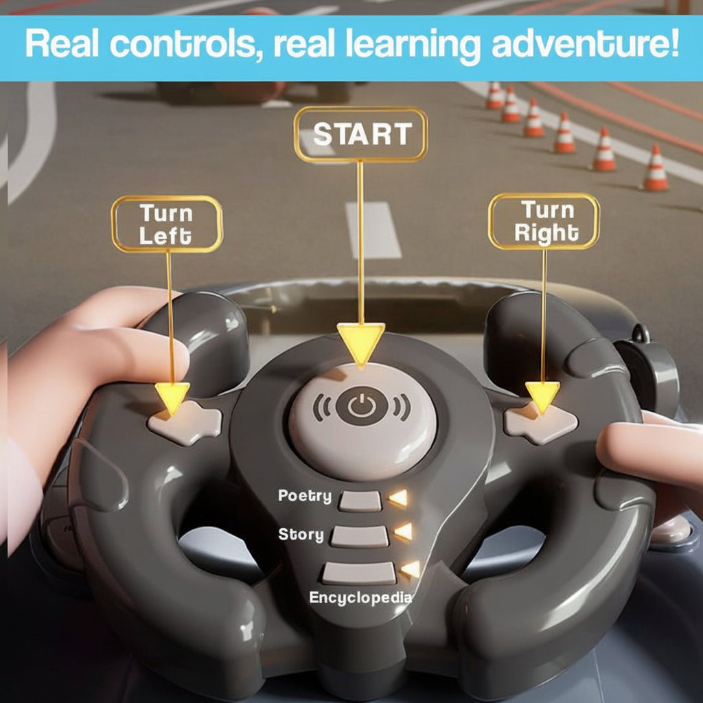 Interactive Racing Game Steering Wheel Toy with 200 Challenges