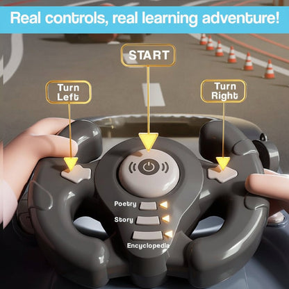 Interactive Racing Game Steering Wheel Toy with 200 Challenges