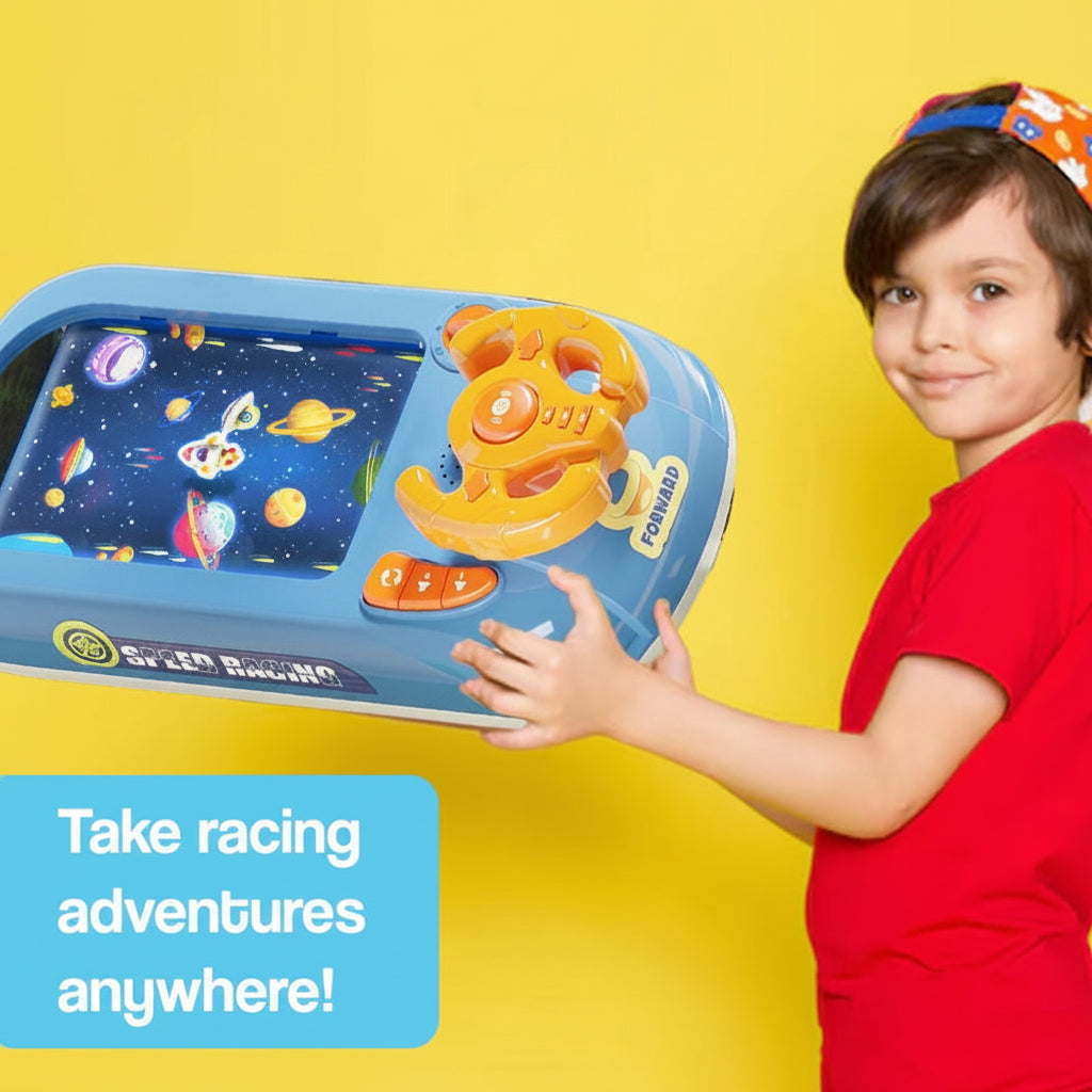 Interactive Racing Game Steering Wheel Toy with 200 Challenges