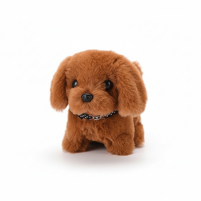 Giocattolo interattivo a forma di cane robot, cucciolo di peluche che cammina e abbaia, con movimento