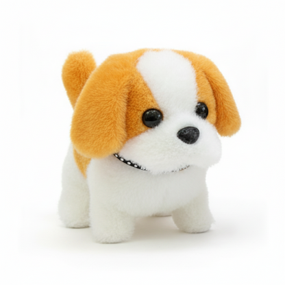 Giocattolo interattivo a forma di cane robot, cucciolo di peluche che cammina e abbaia, con movimento