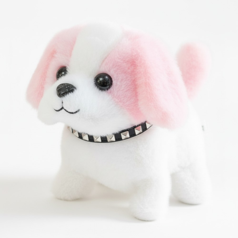 Giocattolo interattivo a forma di cane robot, cucciolo di peluche che cammina e abbaia, con movimento
