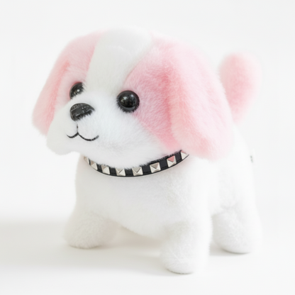 Giocattolo interattivo a forma di cane robot, cucciolo di peluche che cammina e abbaia, con movimento