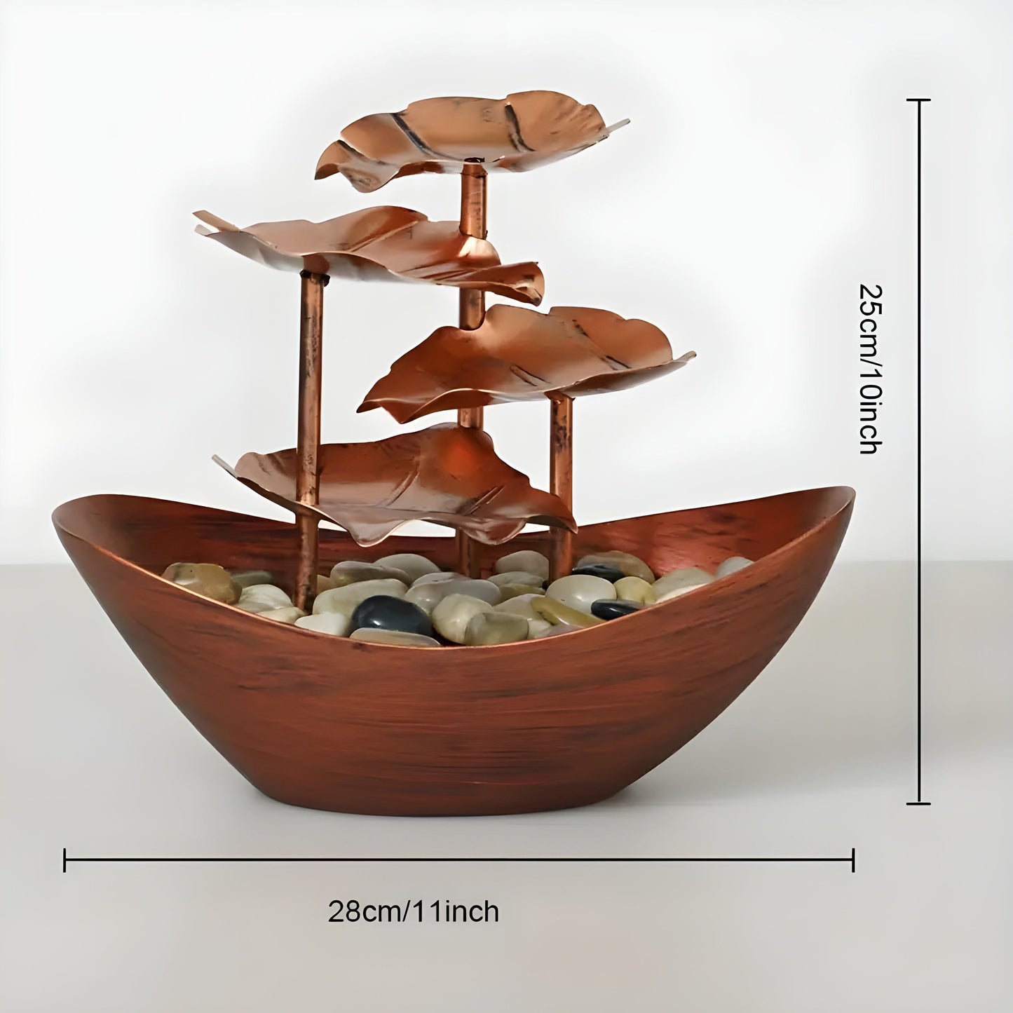 IronLeaf Tabletop Fountain Vintage LED Water Feature for Home and Office