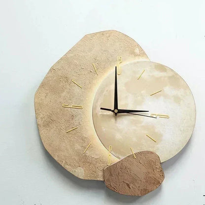 Irregular Wooden Wall Clock with Silent Mechanism