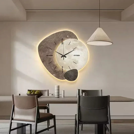 Irregular Wooden Wall Clock with Silent Mechanism