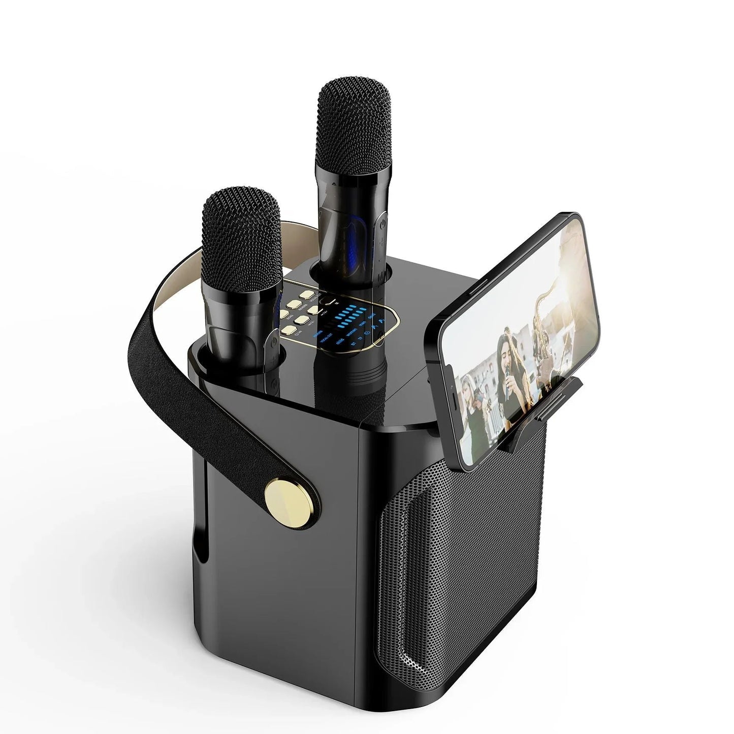 Karaoke Bluetooth Speaker – 360° Sound with Dual Microphones