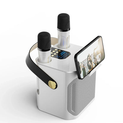 Karaoke Bluetooth Speaker – 360° Sound with Dual Microphones