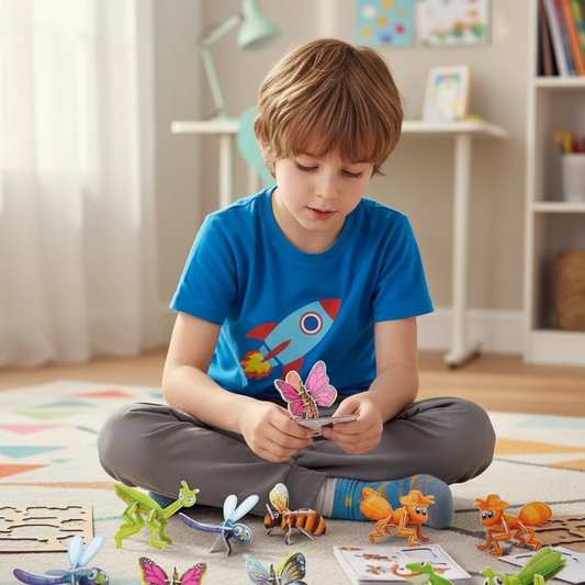 Set di puzzle 3D con animali dei cartoni animati per bambini, giocattolo educativo